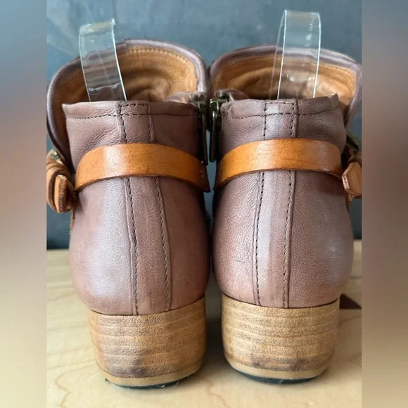 A.S.98 Tofy Peep toe embellished Boho ankle bootie, 39/9 pinkish tan, great shoe - Picture 9 of 16